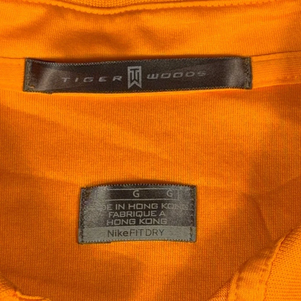Nike Tiger Woods Dri-FIT Golf Polo Mens Large Orange Performance Athletic Shirt